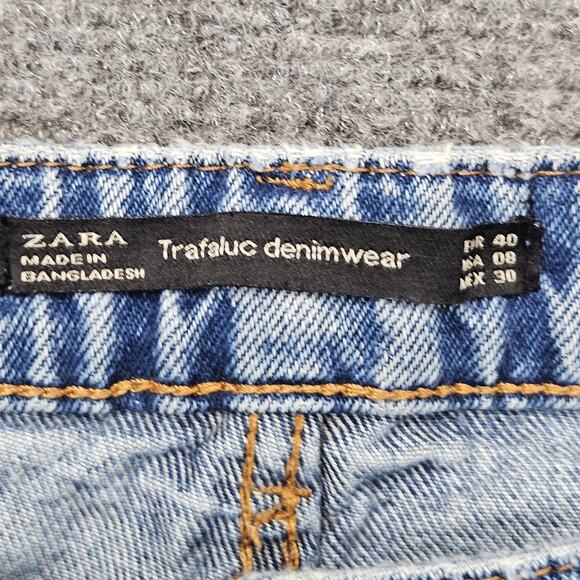 ZARA Jeans Size 8 (29x27) Trafaluc Denimwear‎ Slim Skinny Blue Denim Straight - Picture 2 of 10